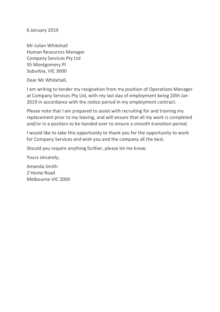 Resignation Letter Templates Examples How To Resign From Your Job