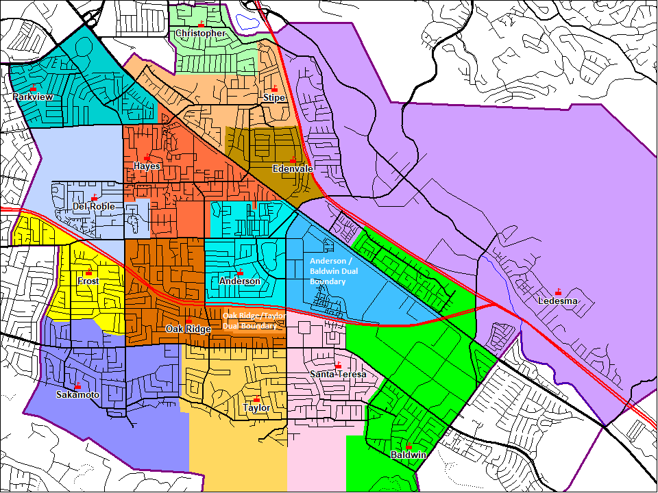 School Boundary Areas Schools Oak Grove School District