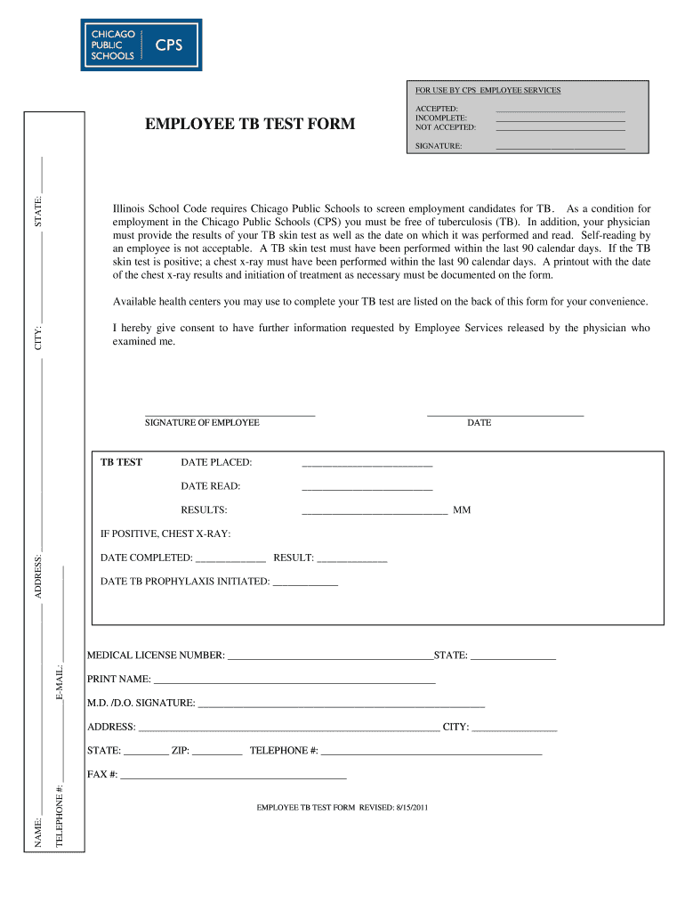 Tb Test Forms For Employees Fill Online Printable Fillable Blank 