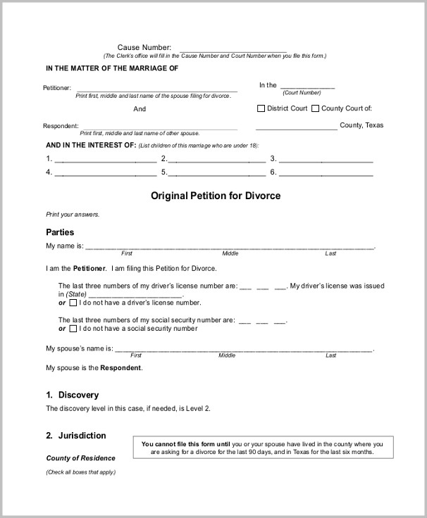 Texas Divorce Forms Waiver Of Service Form Resume Examples mqNqM6BNZD