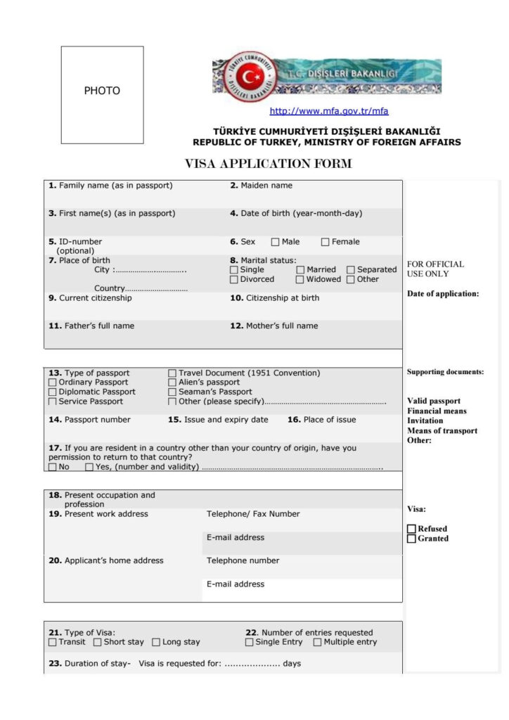 Turkey Sticker Visa Application Form By Turkey Residence Permit Issuu