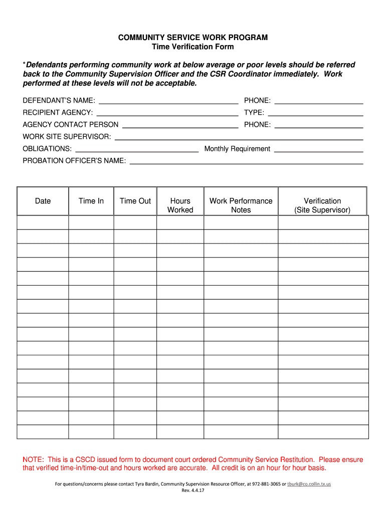 TX Time Verification Form Collin County 2016 Fill And Sign 