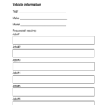 Vehicle Repair Request Form Fill Online Printable Fillable Blank