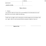 Waiver Of Service Form Printable Pdf Download